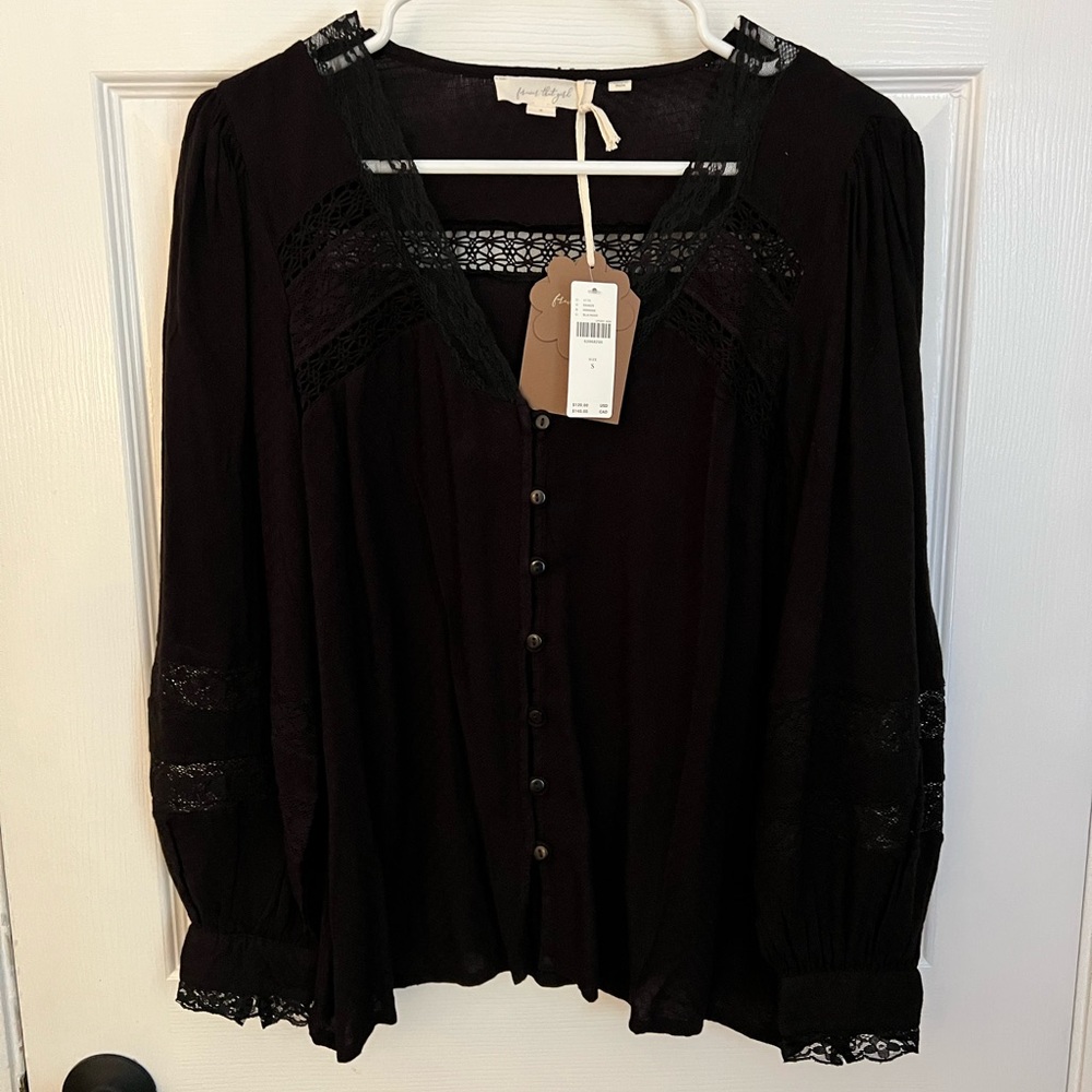 NWT Anthropologie Top Black Small